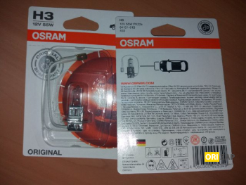 Лампа противотуманной фары H3 12V/55W OSRAM (64151-01B), Неоригінальний виробник, 10000286